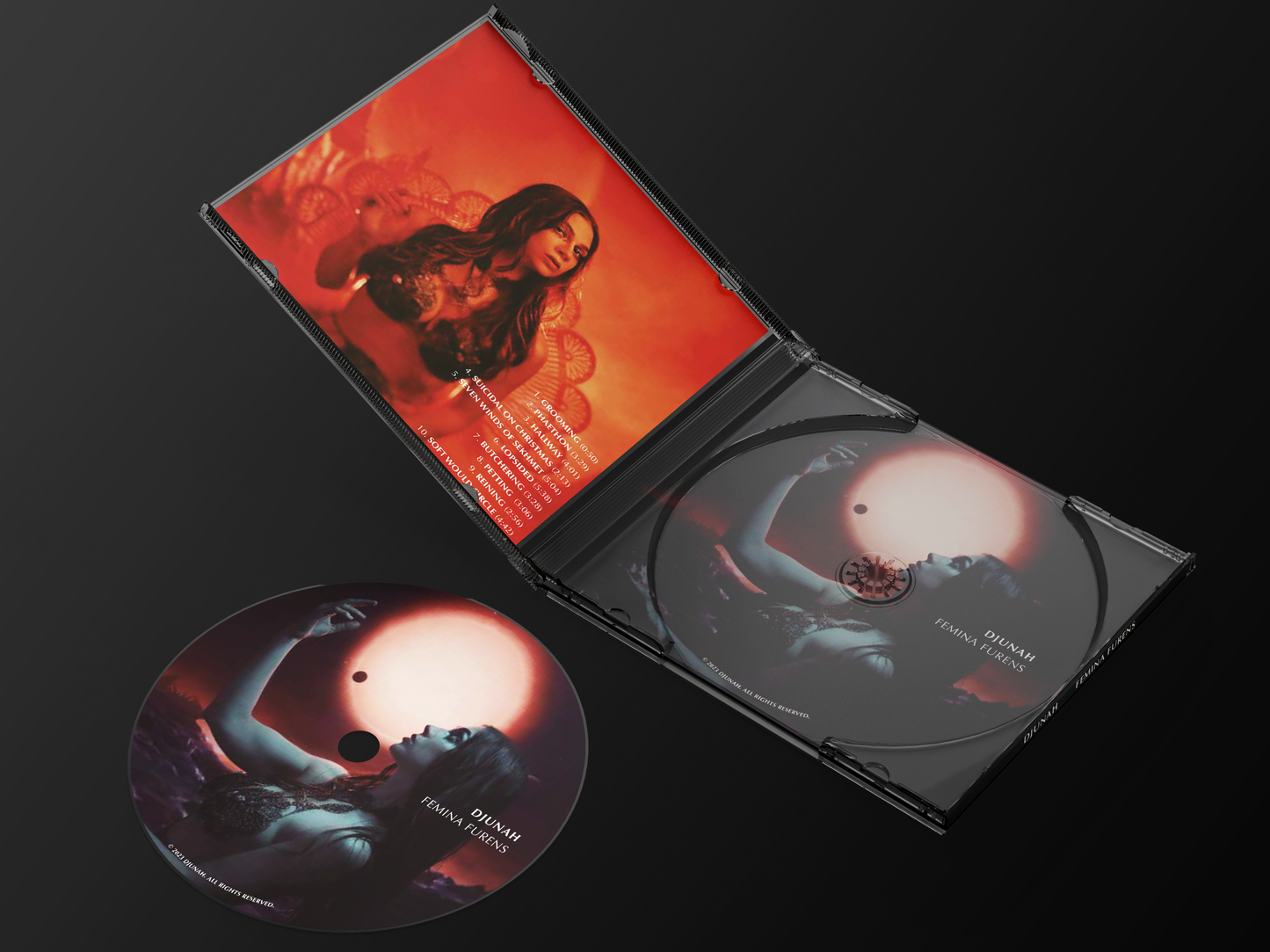 Djunah "Femina Furens" compact disc CD in jewel case, inside spread